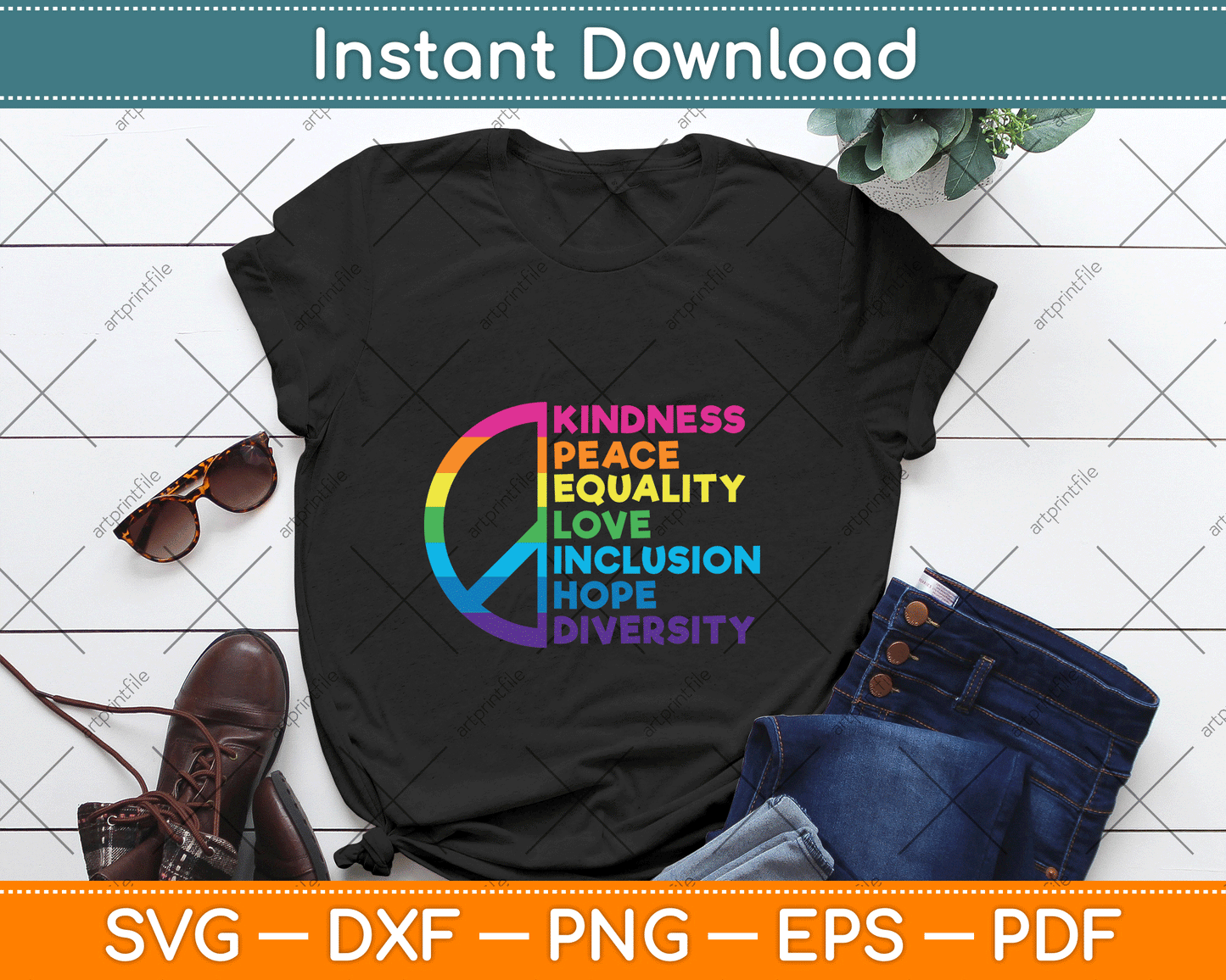 Kindness Peace Equality love Inclusion Hope Diversity SVG Digital File