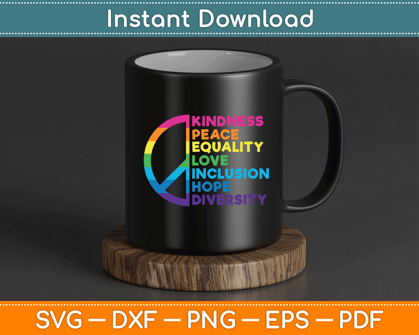Kindness Peace Equality love Inclusion Hope Diversity SVG Digital Cutting File