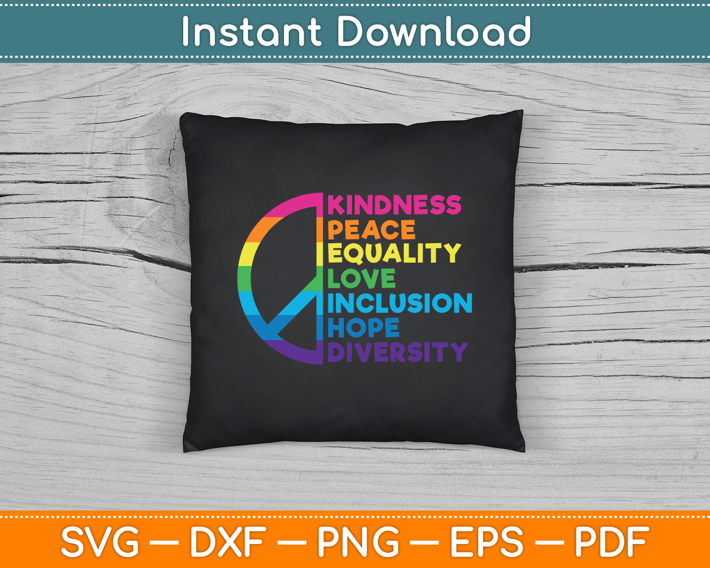 Kindness Peace Equality love Inclusion Hope Diversity SVG Digital Cutting File