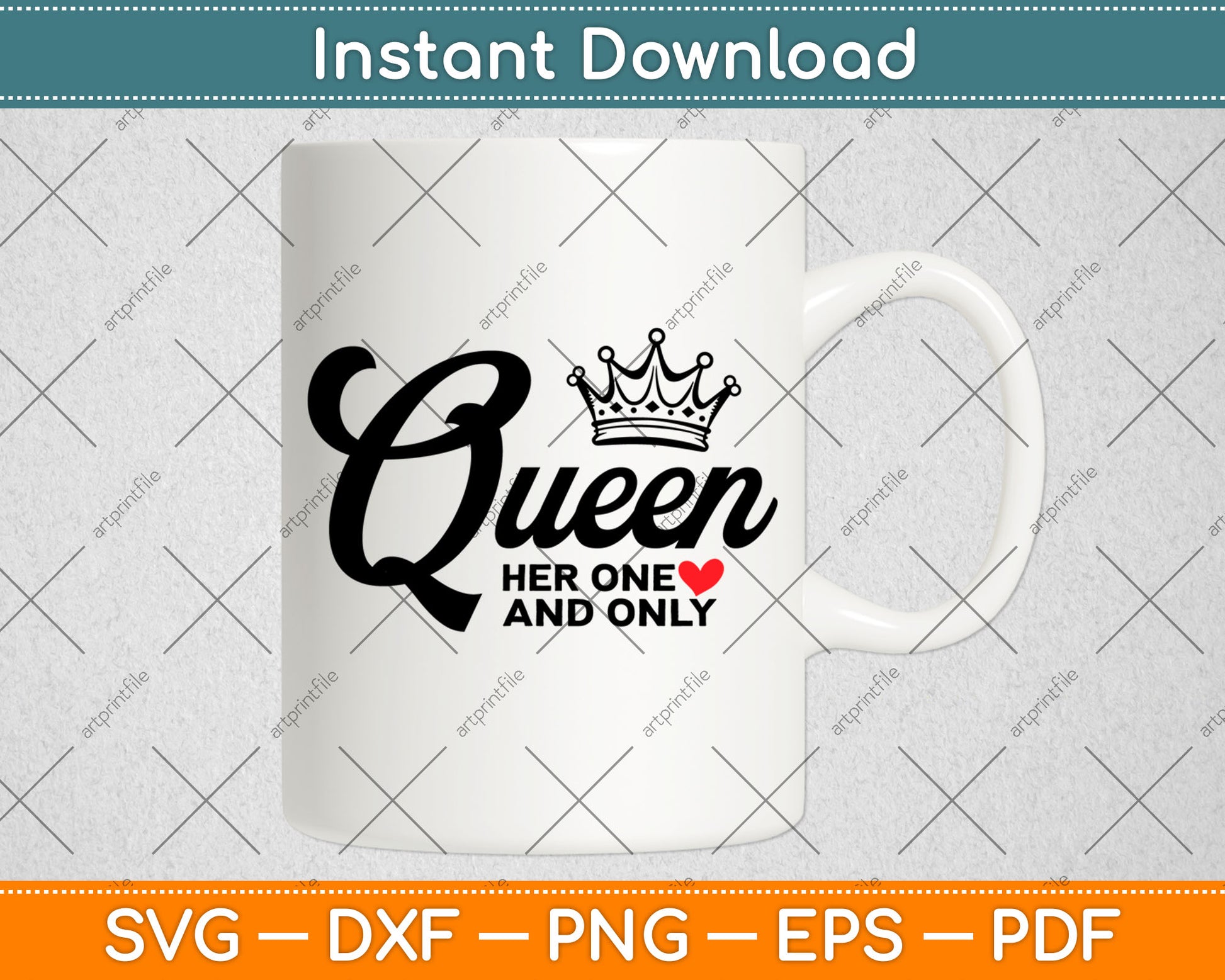 King And Queen Her One His One Svg Digital Cutting File