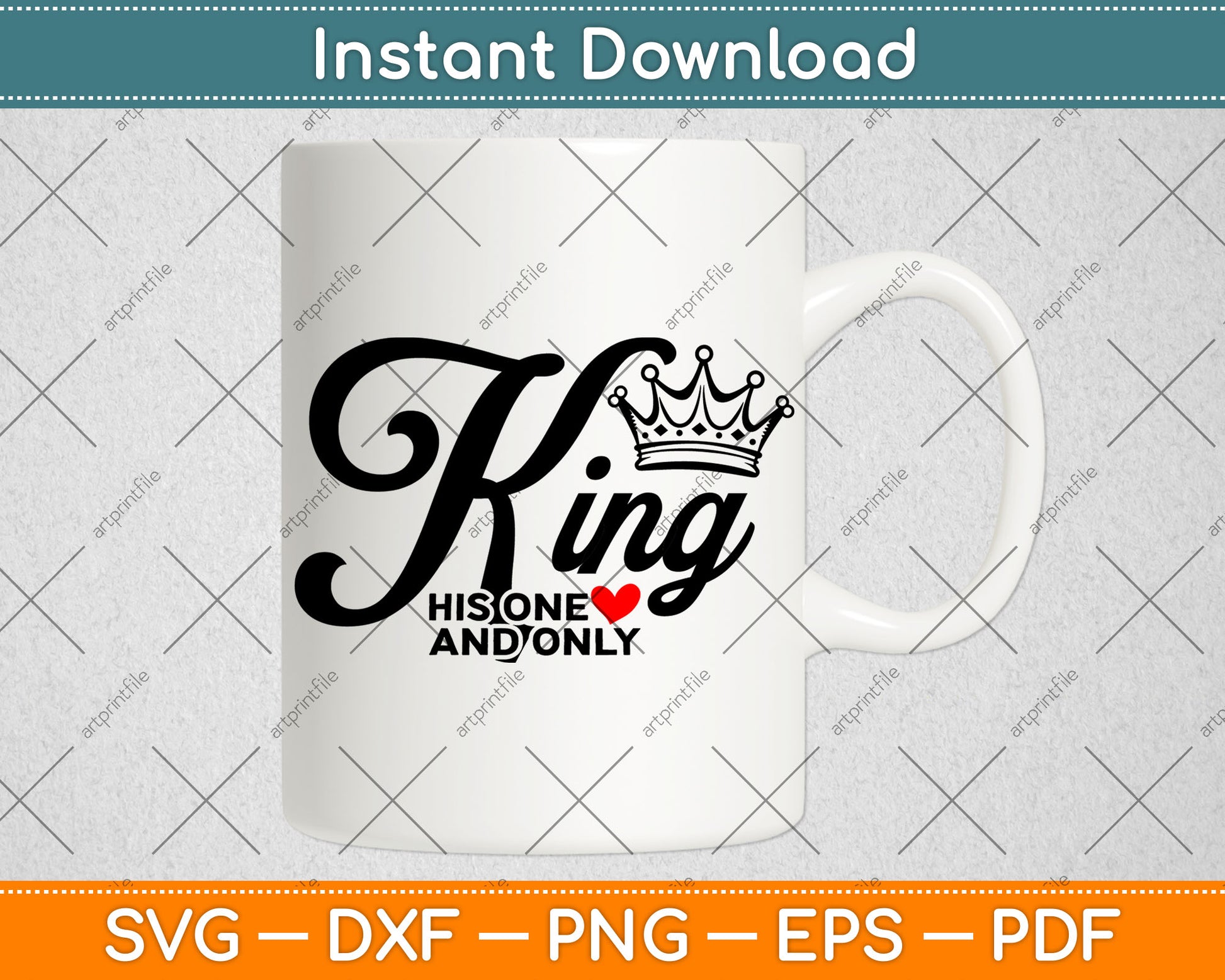 King And Queen Her One His One Svg Digital Cutting File