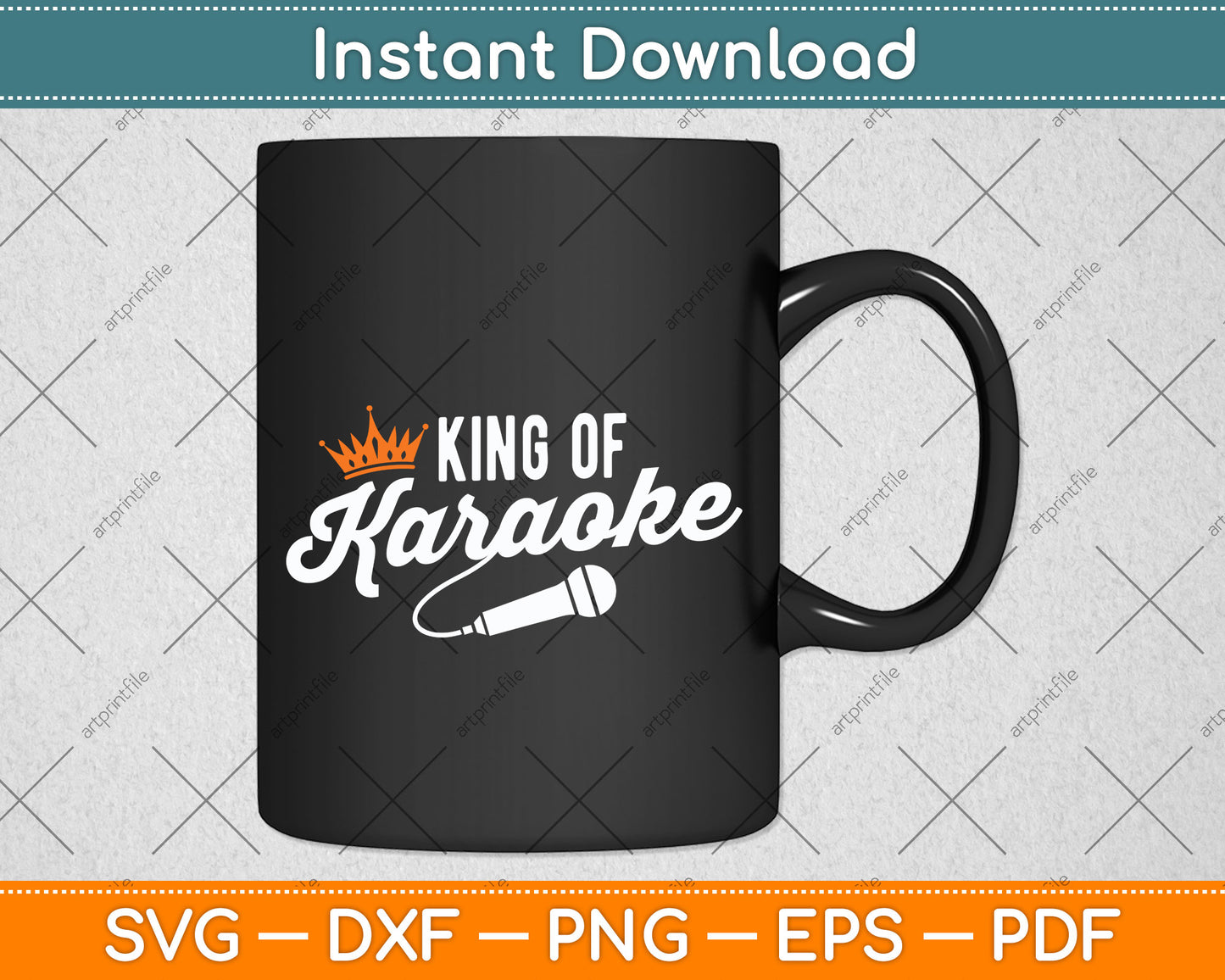 King Of Karaoke Funny Singing Svg Png Dxf Digital Cutting File