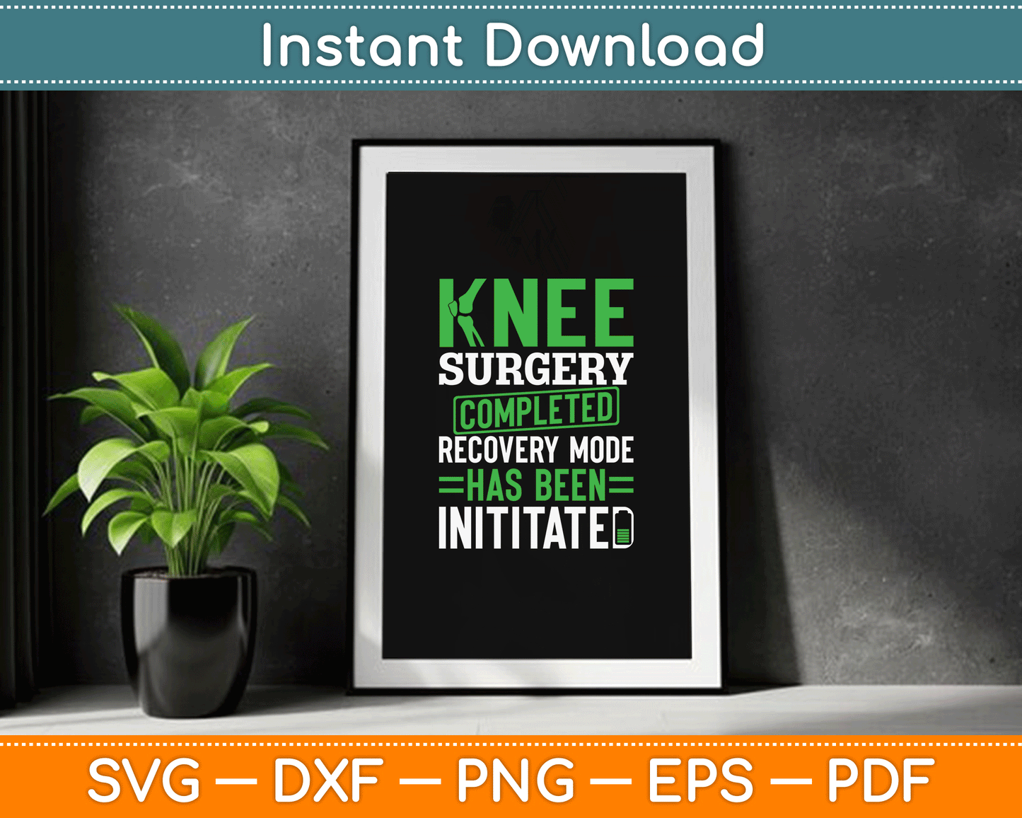 Knee Replacement joint Knee Surgery Completed SVG Digital Cutting File