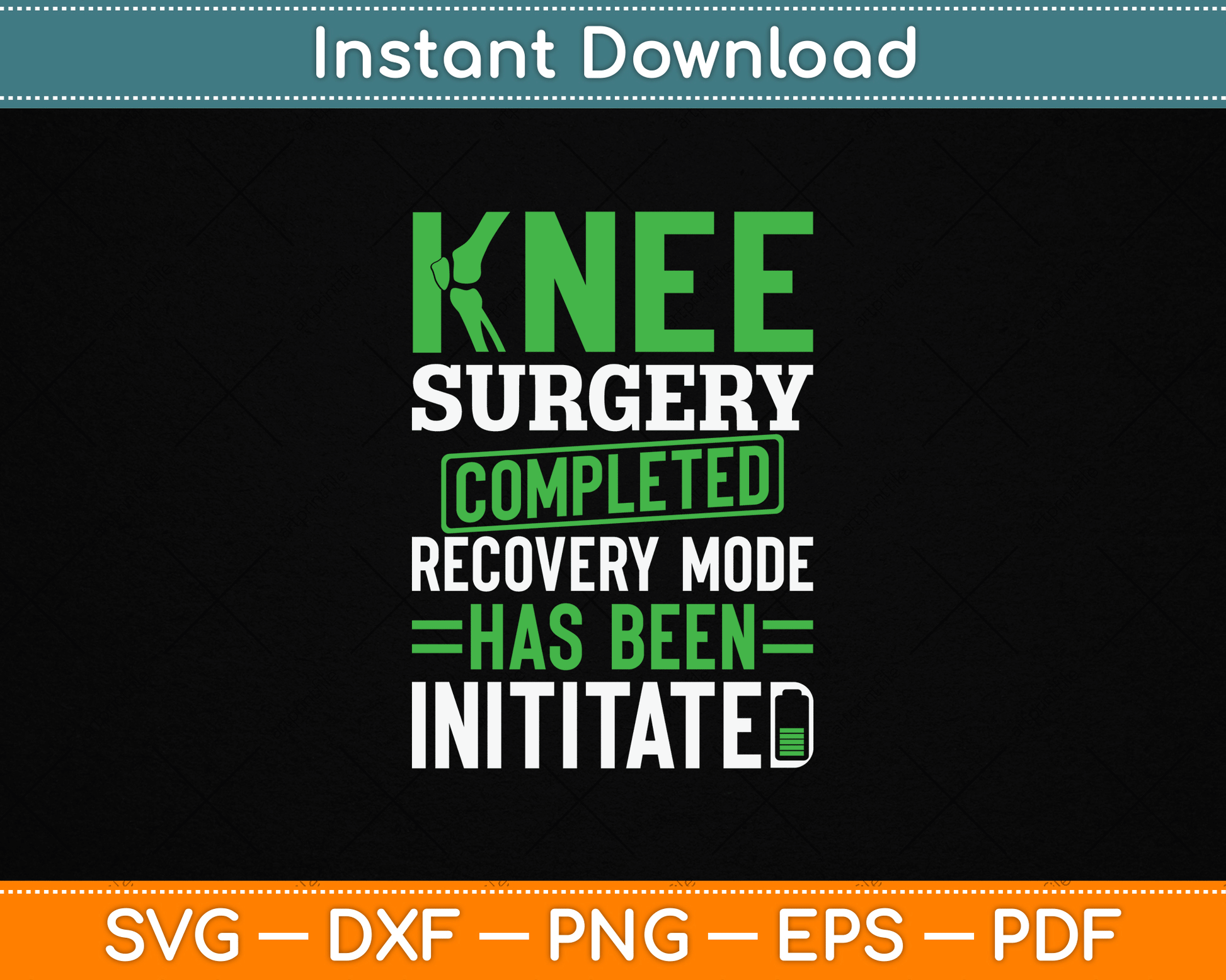 Knee Replacement Surgery Completed SVG design for recovery and rehabilitation support