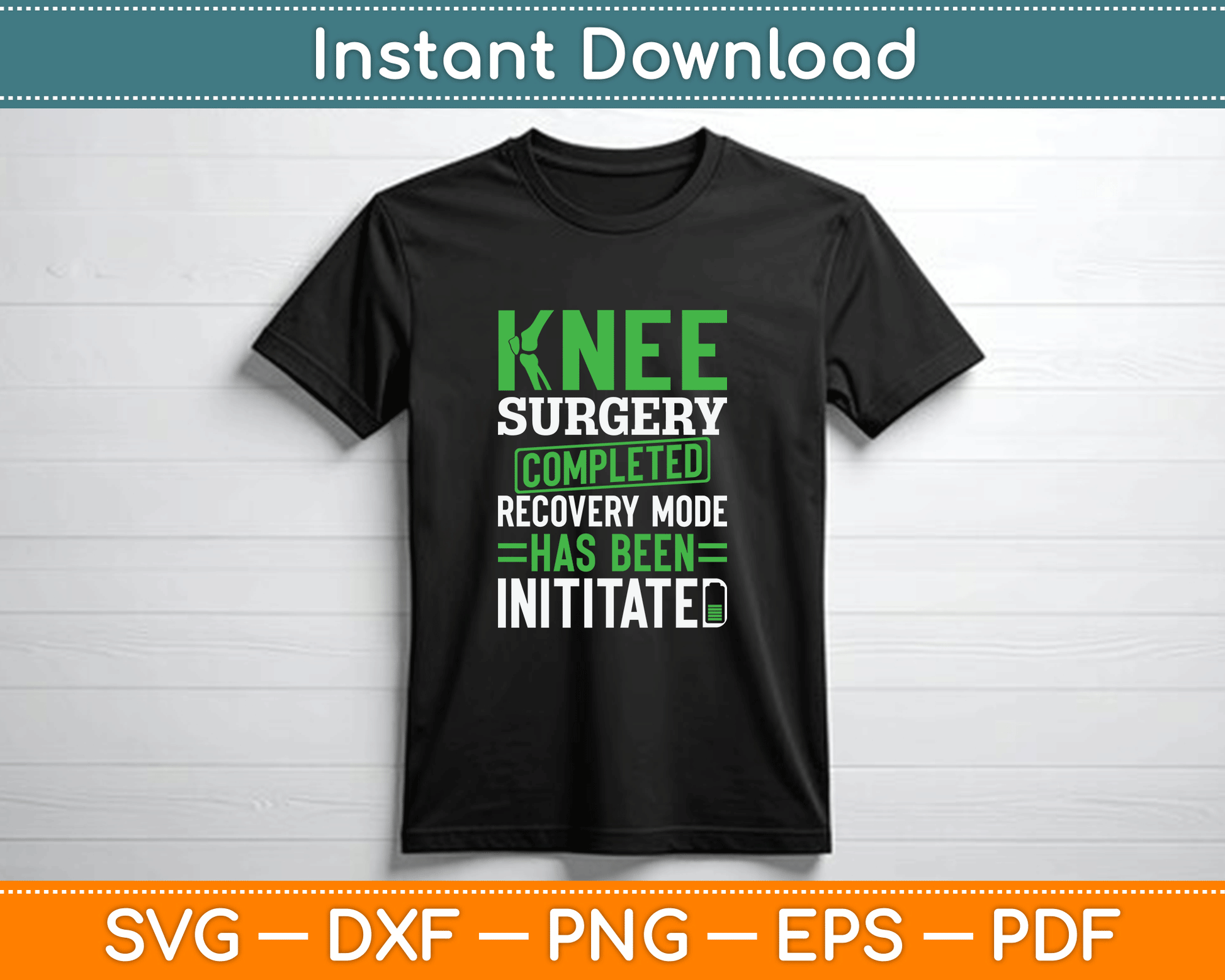 Knee surgery completed SVG design for physical therapy and recovery celebrations