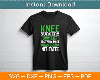 Knee surgery completed SVG design for physical therapy and recovery celebrations