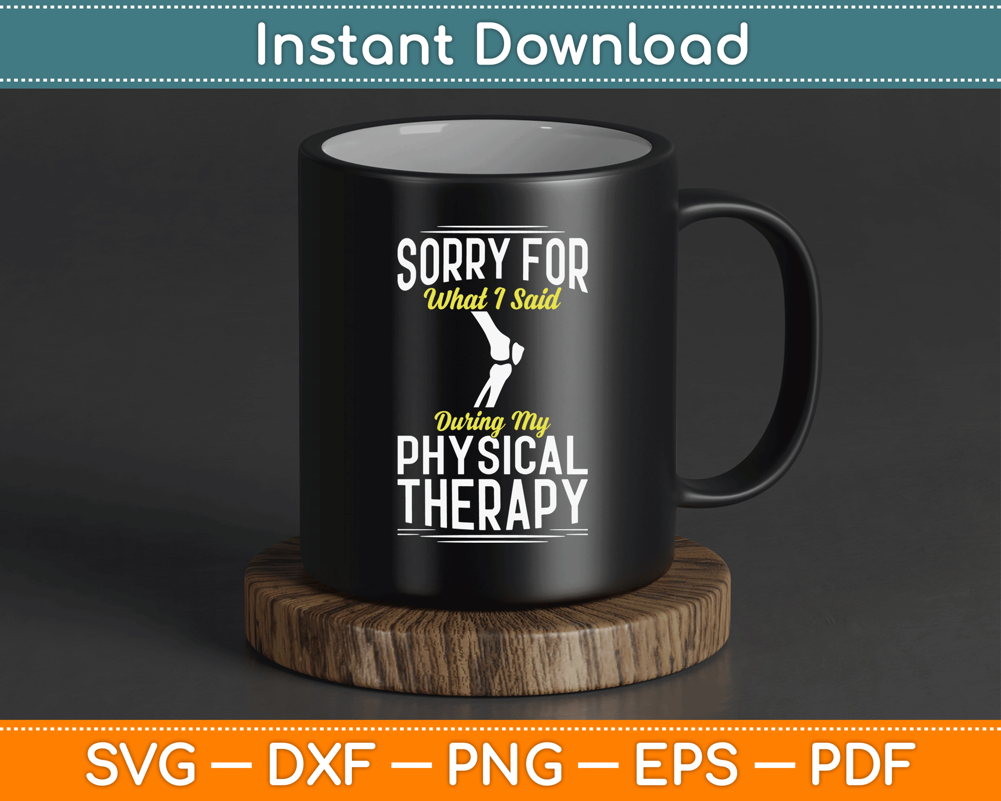 Physical therapy recovery SVG digital download for post-surgery rehabilitation gifts