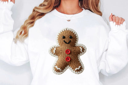 Cute Knitted Gingerbread Man Christmas PNG