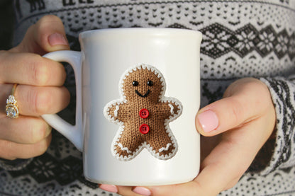 Cute Knitted Gingerbread Man Christmas PNG