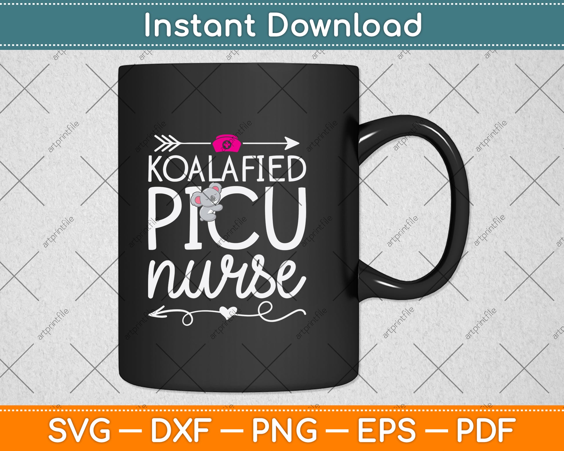 Koalafied PICU Nurse Svg Png Dxf Digital Cutting File