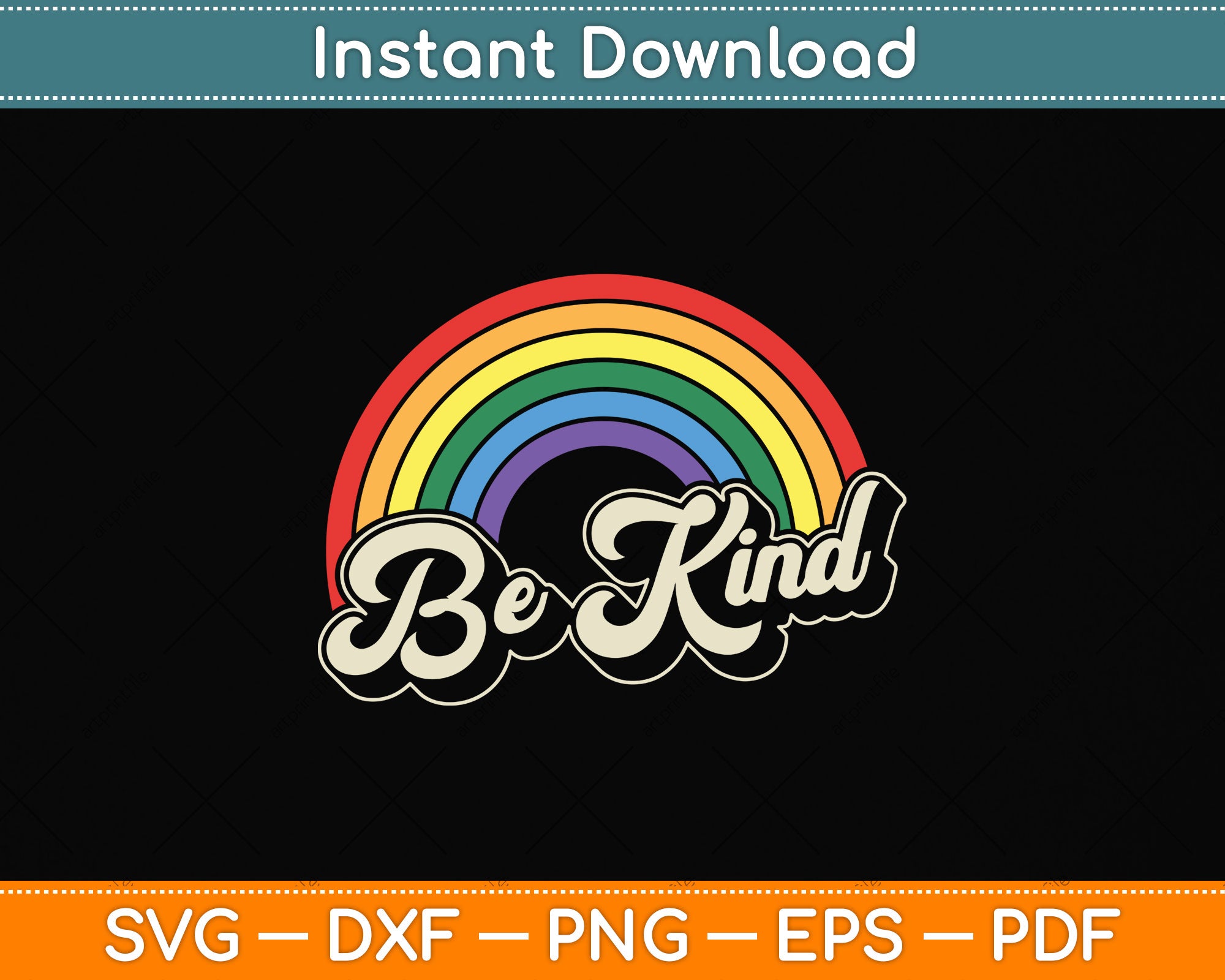 LGBTQ Be Kind Gay Pride LGBT Ally Rainbow Flag Vintage Svg File –  artprintfile