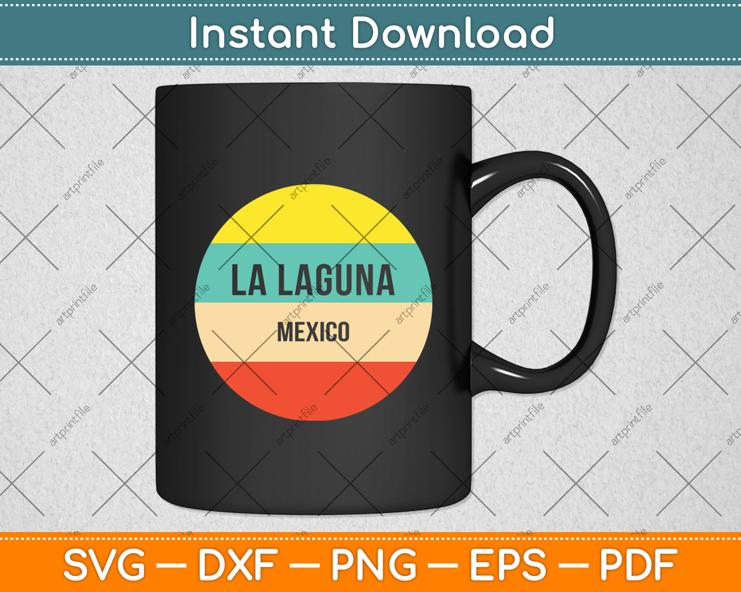 La Laguna Mexico Retro Vintage Svg Digital Cutting File