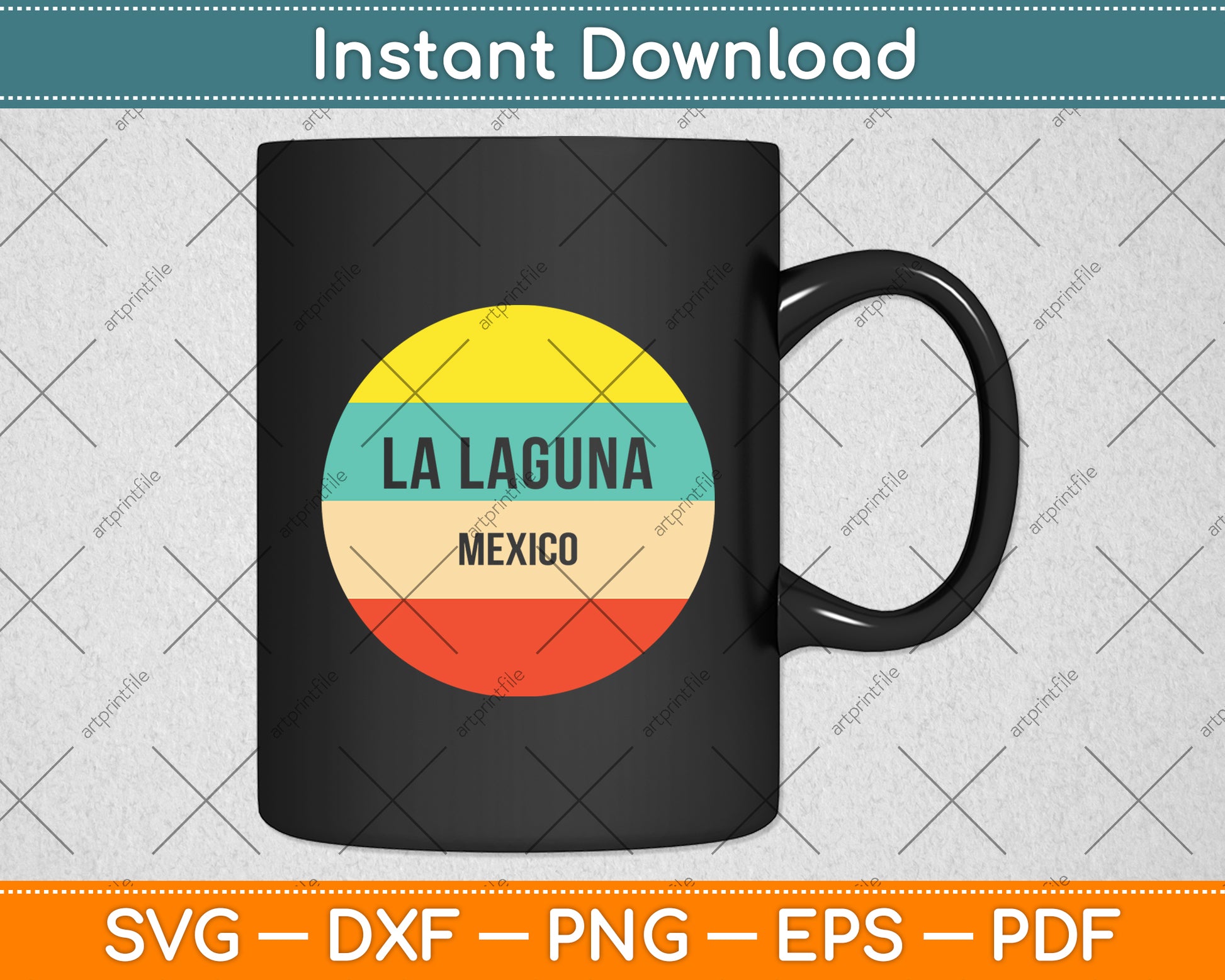 La Laguna Mexico Retro Vintage Svg Digital Cutting File