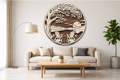 Lake Sunset Laser Cut SVG File
