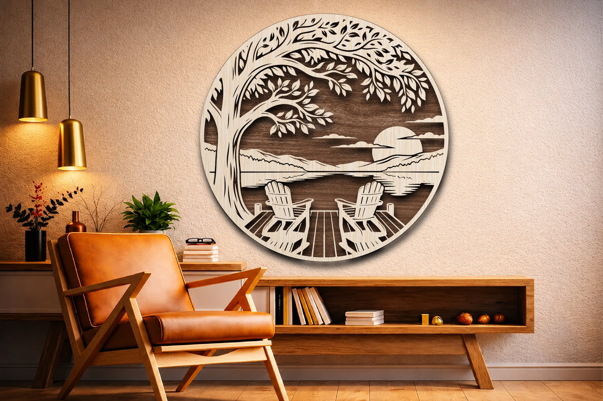 Lake Sunset Laser Cut SVG File