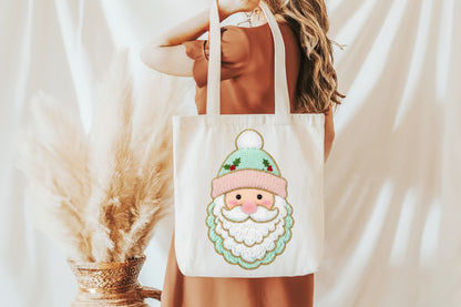 Faux Yarn Crochet Santa Christmas PNG