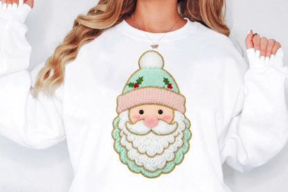 Faux Yarn Crochet Santa Christmas PNG