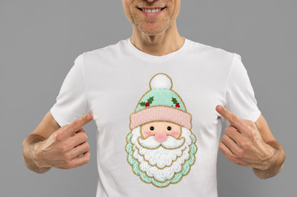 Faux Yarn Crochet Santa Christmas PNG