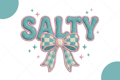 Salty Summer Bow PNG, Cute Coastal Beach Summer Sublimation Design