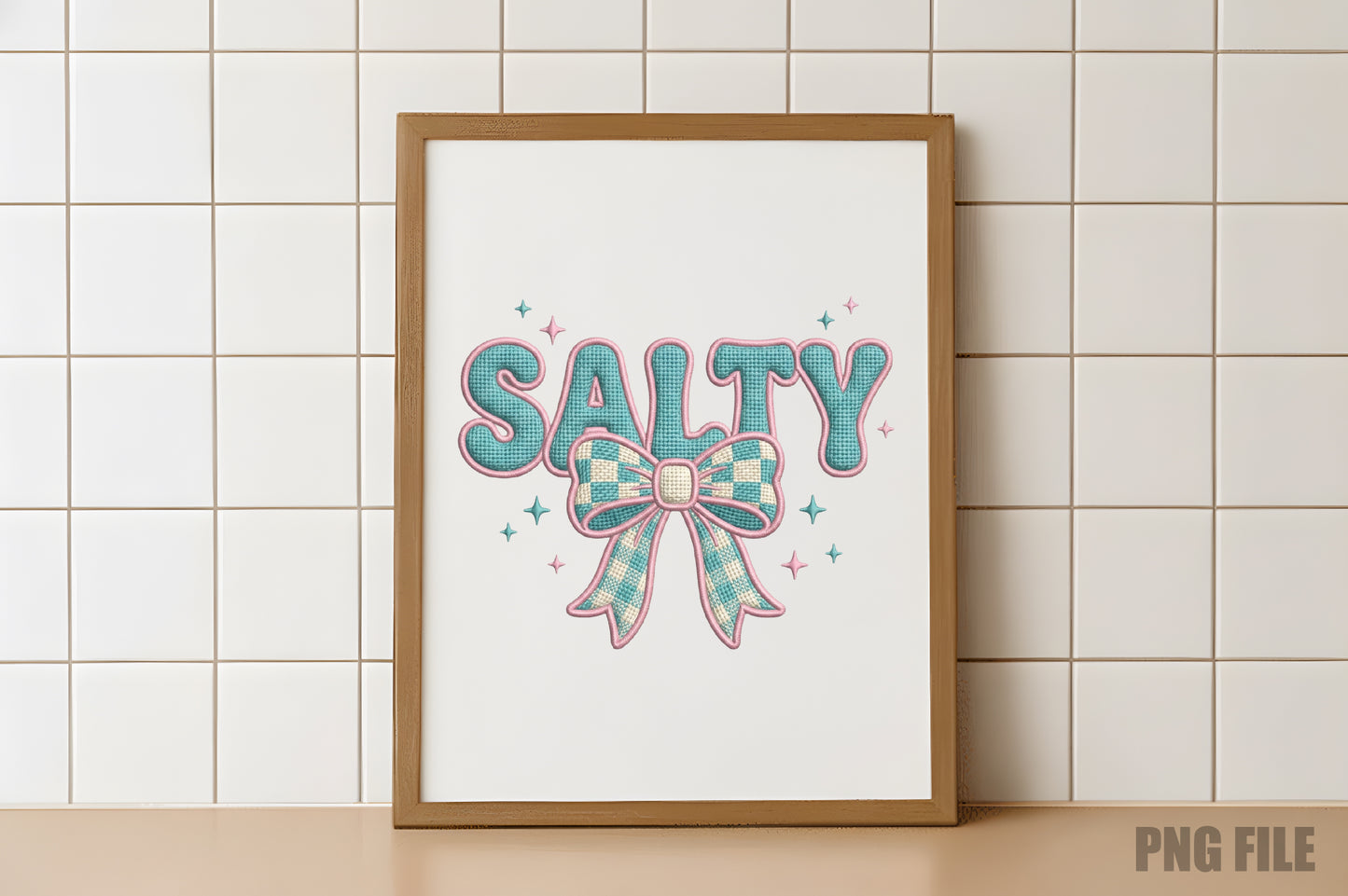 Salty Summer Bow PNG, Cute Coastal Beach Summer Sublimation Design