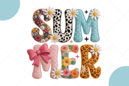Summer Floral Cowgirl Monogram PNG, Cute Western Wildflower Sublimation Design