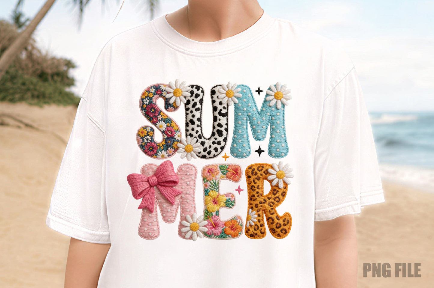 Summer Floral Cowgirl Monogram PNG, Cute Western Wildflower Sublimation Design
