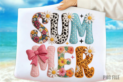 Summer Floral Cowgirl Monogram PNG, Cute Western Wildflower Sublimation Design