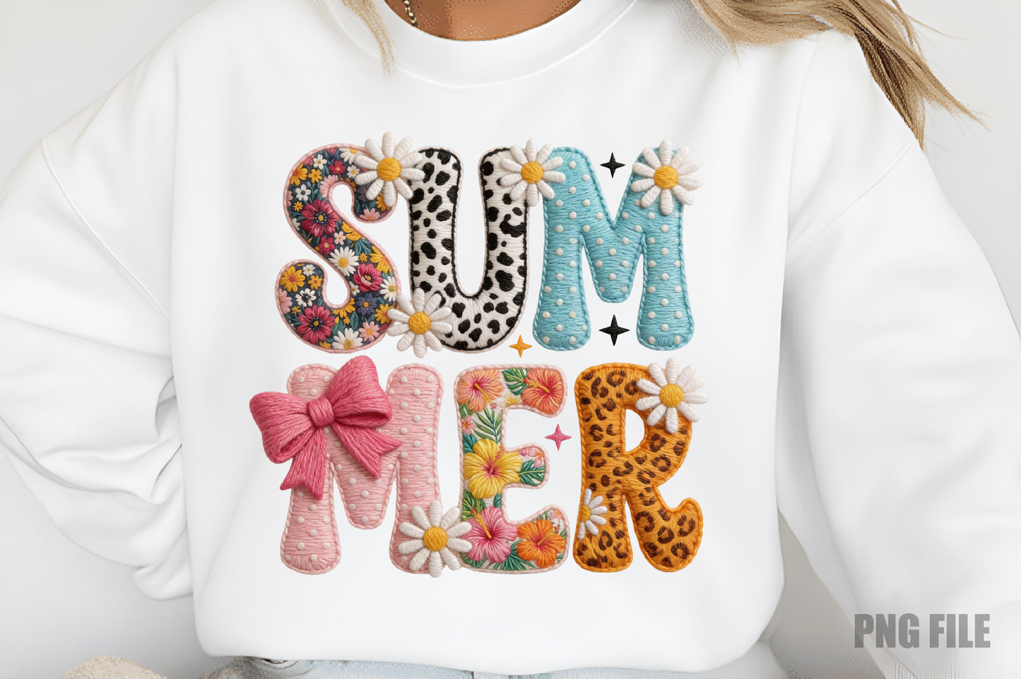 Summer Floral Cowgirl Monogram PNG, Cute Western Wildflower Sublimation Design