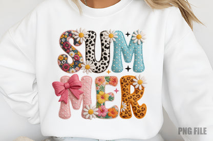 Summer Floral Cowgirl Monogram PNG, Cute Western Wildflower Sublimation Design