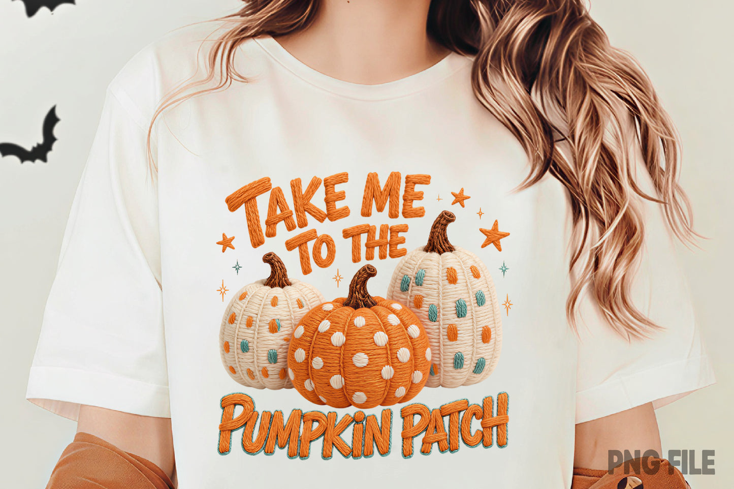Take Me to the Pumpkin Patch Yarn Pumpkin Fall Halloween PNG Sublimation