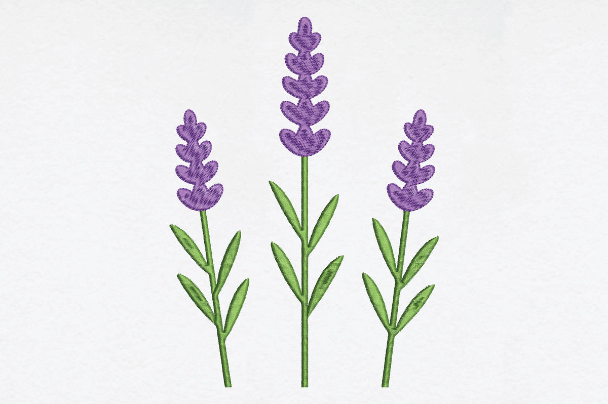 Lavender Flower Embroidery Design