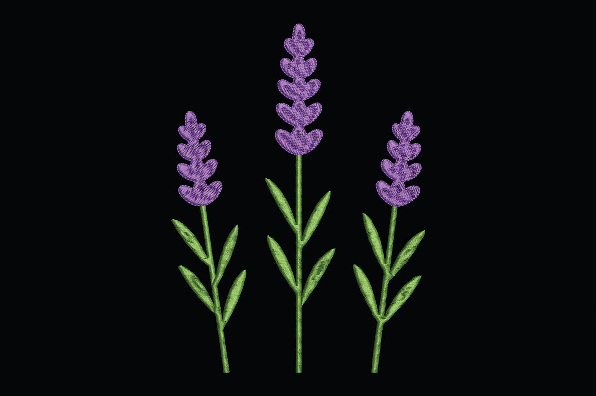 Lavender Flower Embroidery Design