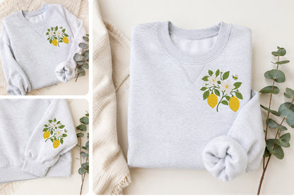 Lemon Bee Embroidery Design