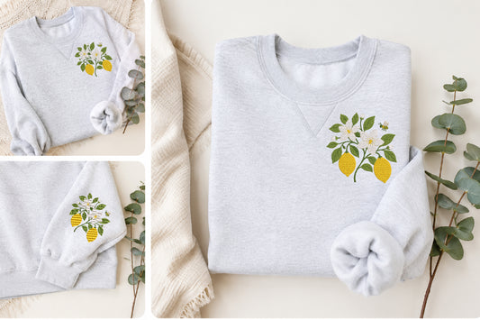 Lemon Bee Embroidery Design