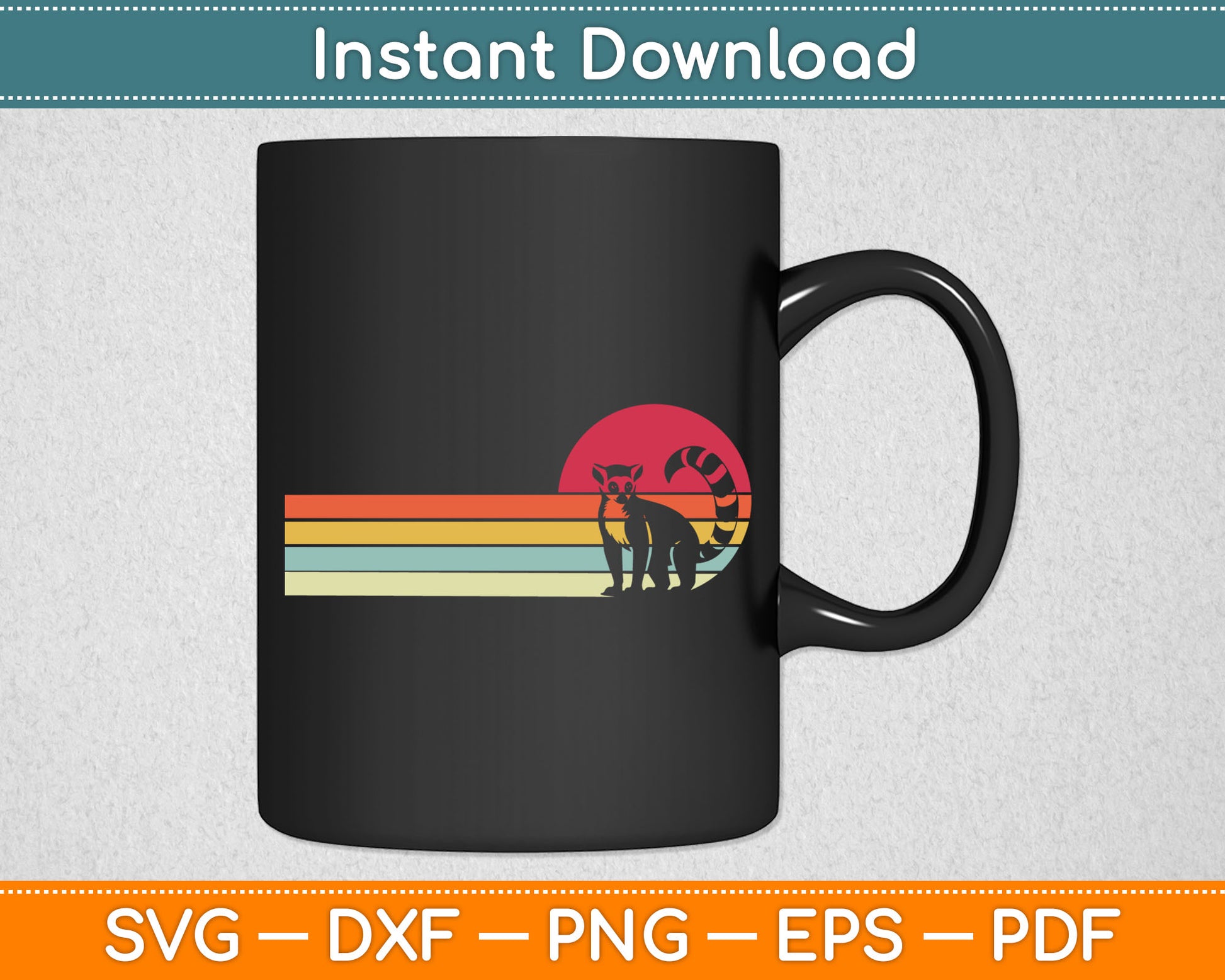 Lemur Lemuren Vintage Svg Digital Cutting File