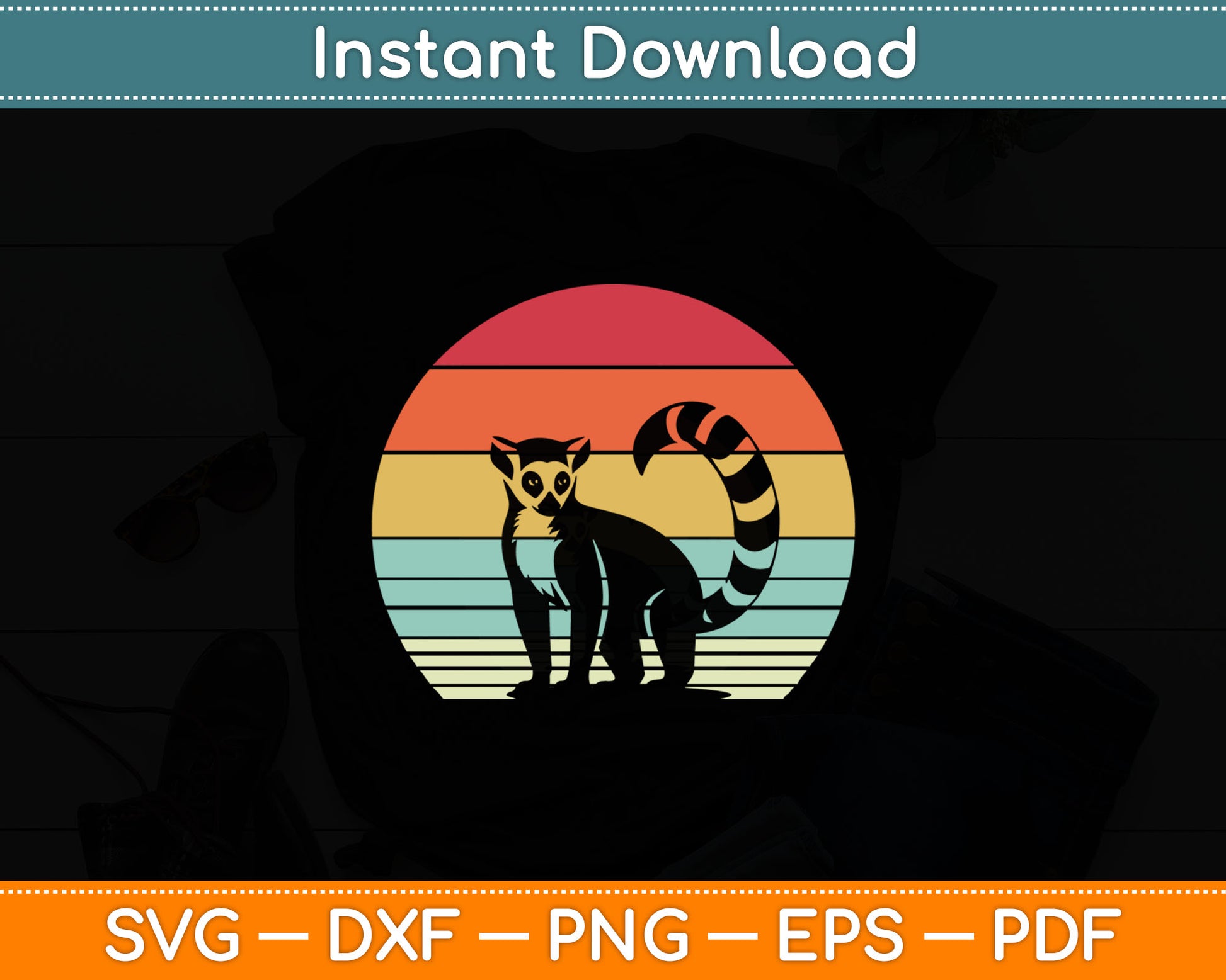 Lemur Lemuren Vintage Svg Digital Cutting File