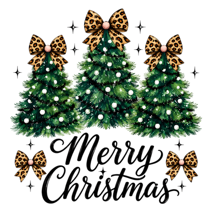 Leopard Bow Christmas Trees PNG