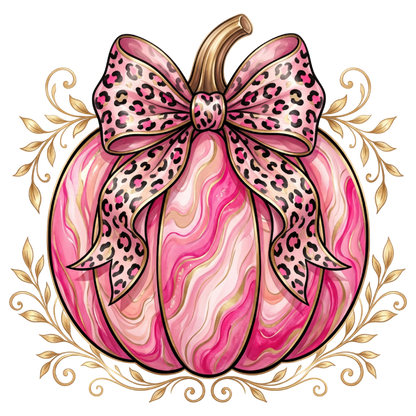 Leopard Bow Girly Autumn Pumpkin PNG