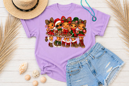 Leopard Gingerbread Girls Christmas PNG