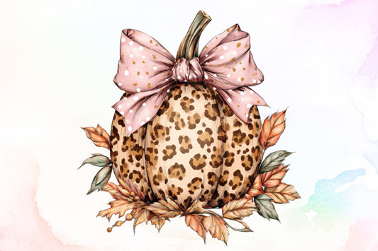 Leopard Pumpkin Fall Halloween PNG