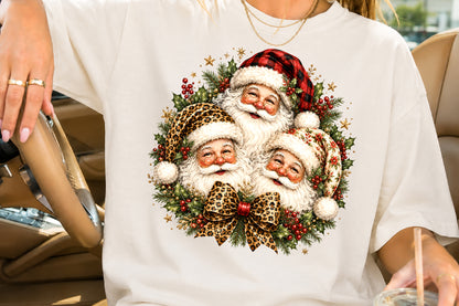 Leopard Santa Christmas PNG Sublimation Design