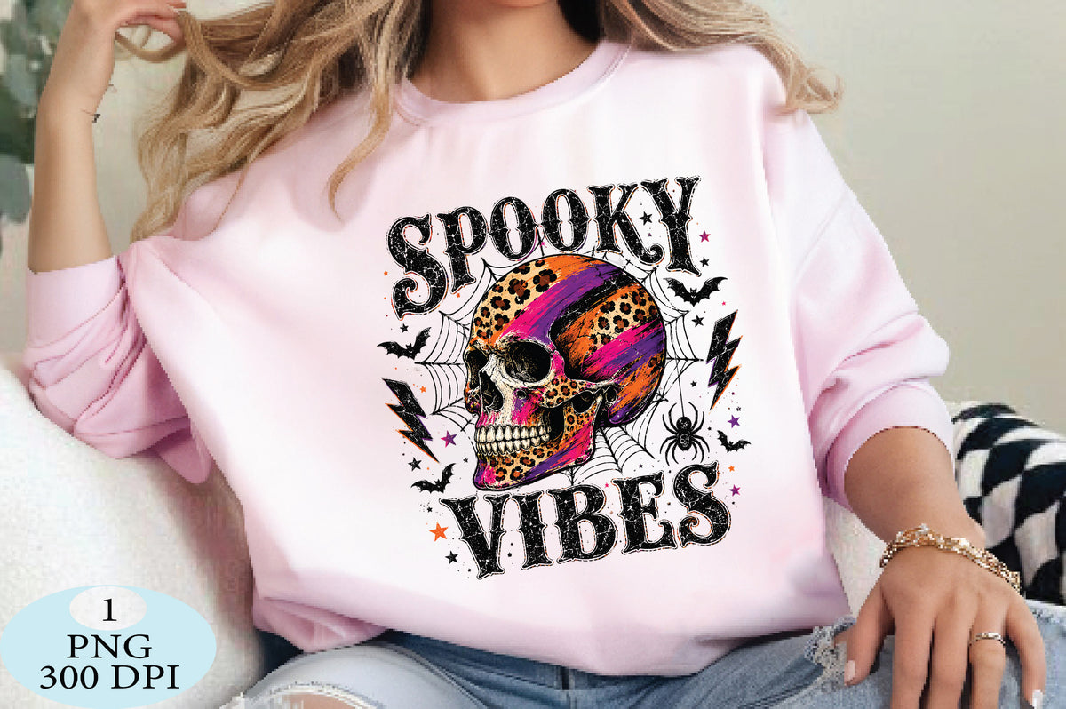 Spooky Leopard Skull Halloween PNG Grunge Gothic Skeleton Design