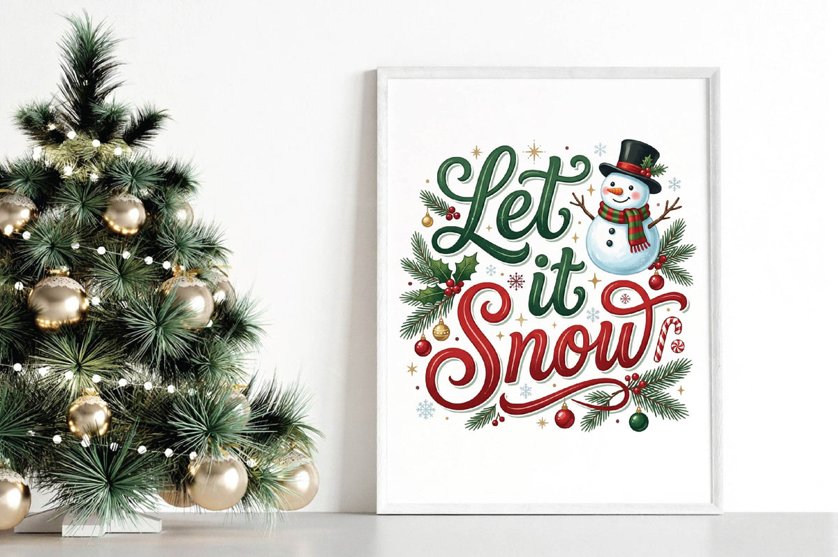 Let It Snow Christmas PNG, Snowman Holiday Sublimation Design, Winter Shirt PNG, Christmas Digital Download