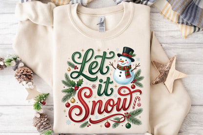 Let It Snow Christmas PNG, Snowman Holiday Sublimation Design, Winter Shirt PNG, Christmas Digital Download