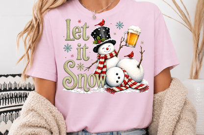 Let It Snow Snowman Christmas PNG Sublimation Design