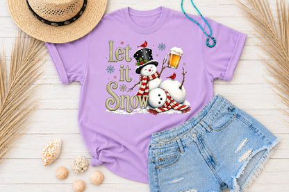 Let It Snow Snowman Christmas PNG Sublimation Design
