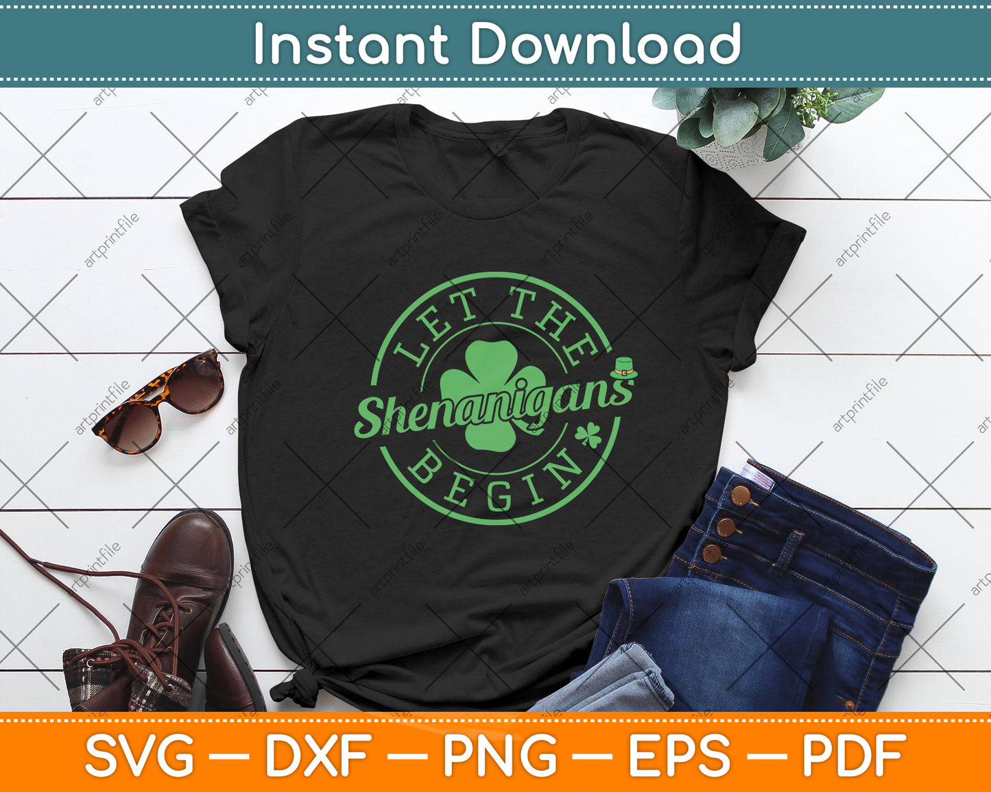 Let The Shenanigans Begin Funny St. Patrick's Day Svg Digital Cutting File