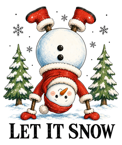 Let It Snowman Christmas PNG  Cute Snowman Holiday Sublimation