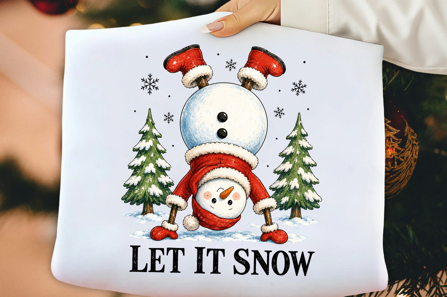 Let It Snowman Christmas PNG  Cute Snowman Holiday Sublimation