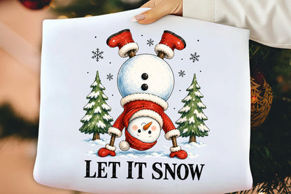 Let It Snowman Christmas PNG  Cute Snowman Holiday Sublimation